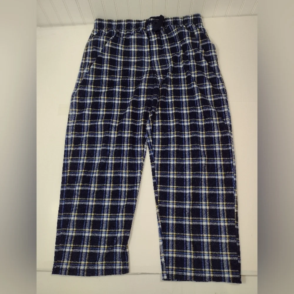 Izod Men's Blue Plaid Flannel Lounge Pants Size (L)